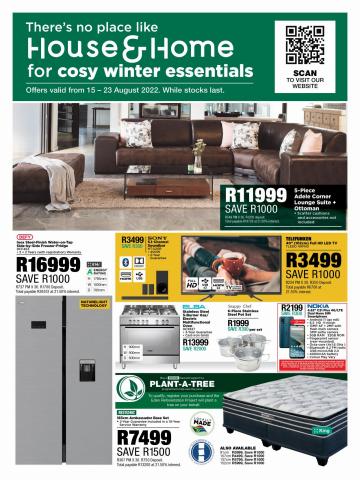 Home & Furniture offers in Port Elizabeth | New Deals Catalog! in House & Home | 2022/08/15 - 2022/08/23