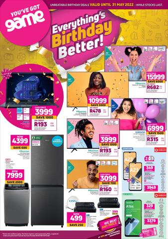 Electronics & Home Appliances offers in Durban | Leaflets Game in Game | 2022/05/08 - 2022/05/31