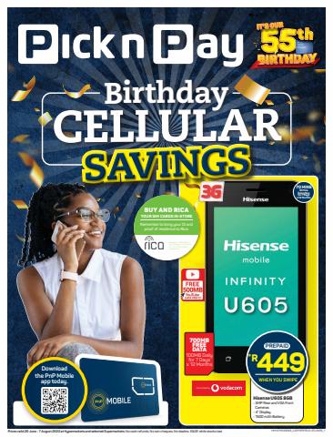 Pick n Pay catalogue in Port Elizabeth | Cellular birthday catalogue | 2022/06/20 - 2022/08/07