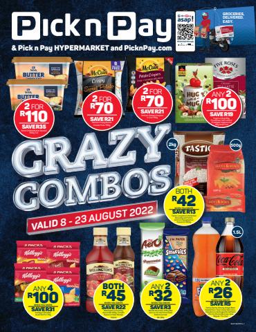 Pick n Pay catalogue | Crazy combos catalogue | 2022/08/08 - 2022/08/23