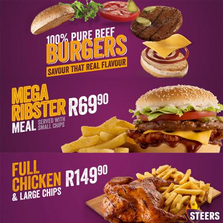 Restaurants offers in Bloemfontein | Steers New Menu in Steers | 2022/06/21 - 2022/06/30