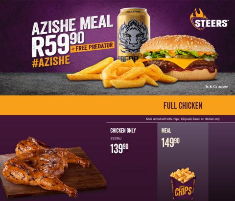 Restaurants offers in Cape Town | Steers New Menu in Steers | 2022/08/12 - 2022/08/25