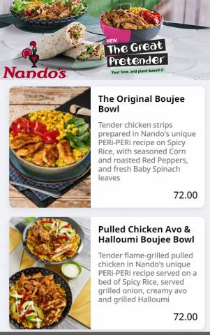 Restaurants offers in Cape Town | Nandos New Menu in Nandos | 2022/08/12 - 2022/08/25
