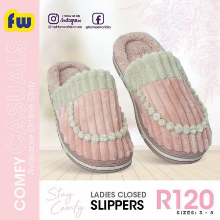 Clothes, Shoes & Accessories offers in Bloemfontein | Comfy Slippers deals in Fashion World | 2022/05/09 - 2022/05/22