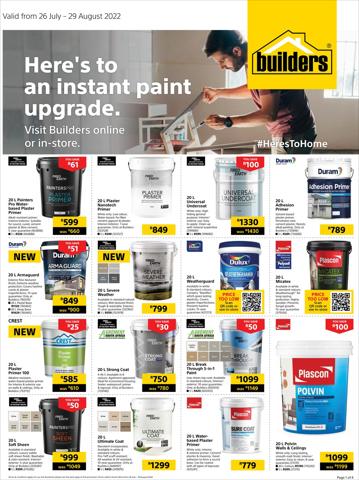 DIY & Garden offers in Newcastle | Builders : Paint Upgrade in Builders Warehouse | 2022/07/26 - 2022/08/29