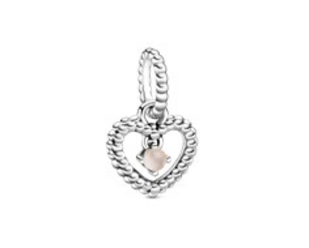 Misty Rose Beaded Heart Dangle Charm offers at R 579