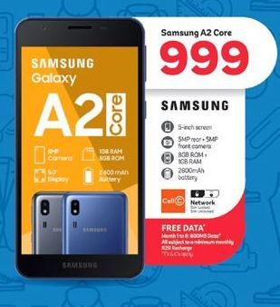 samsung a2 core price at pep cell