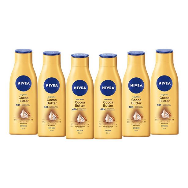 NIVEA Cocoa Butter Body Lotion - 6 x 250ml offers at R 234