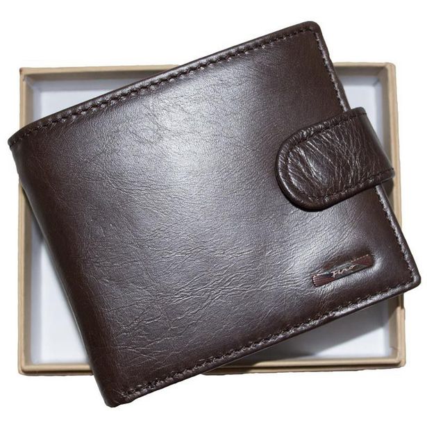 Fino Genuine Leather Cow Skin Wallet with Gift Box - Coffee offers at R 395