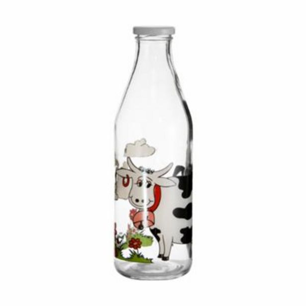 BOTTLE MILK GLASS COW DECAL BLACK & WHITE 1lt offers at R 39,9
