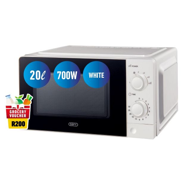 Defy Microwave Oven 20Lt White DMO384 offers at R 1299