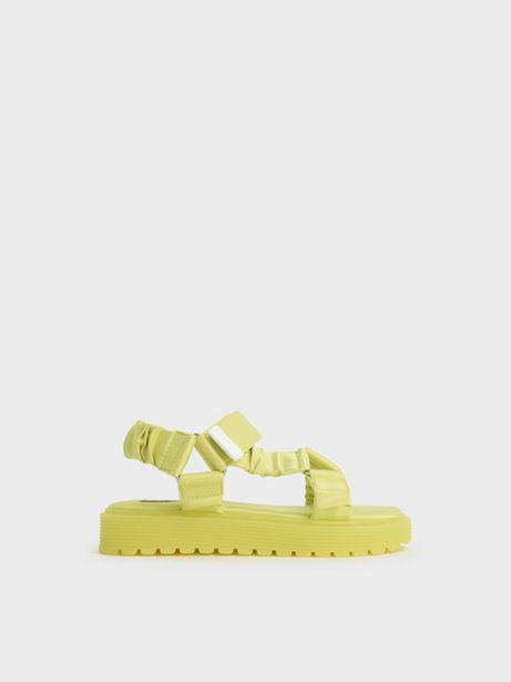 Girls' Fabric Ruched Sports Sandals
 - yellow
 offers at R 39