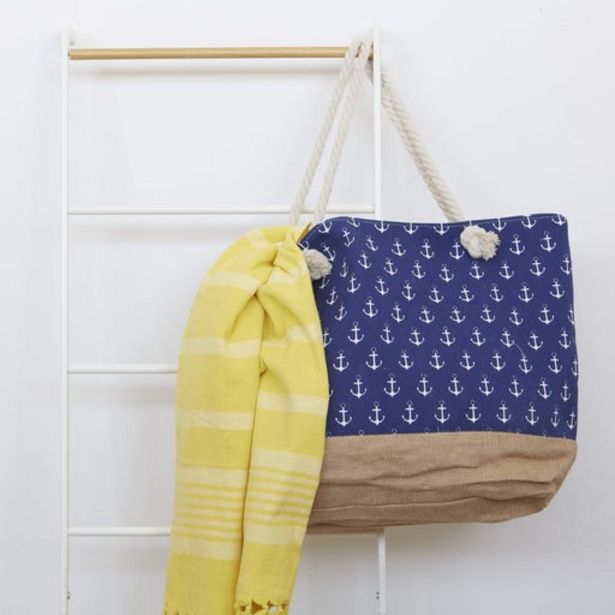 Patterned Beach Bag - blue | small anchor offers at R 199