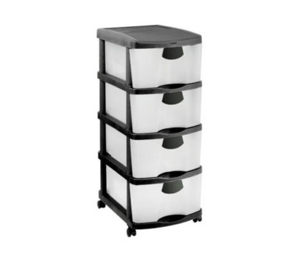 4 Drawer Storage Tower – Black offers at R 389,99