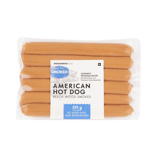 Beech Wood Smoked American Hot Dog Sausages 375 g offers at R 44,99