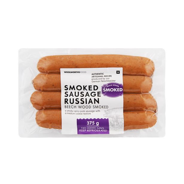 Beech Wood Smoked Russian Sausages 375 g offers at R 44,99