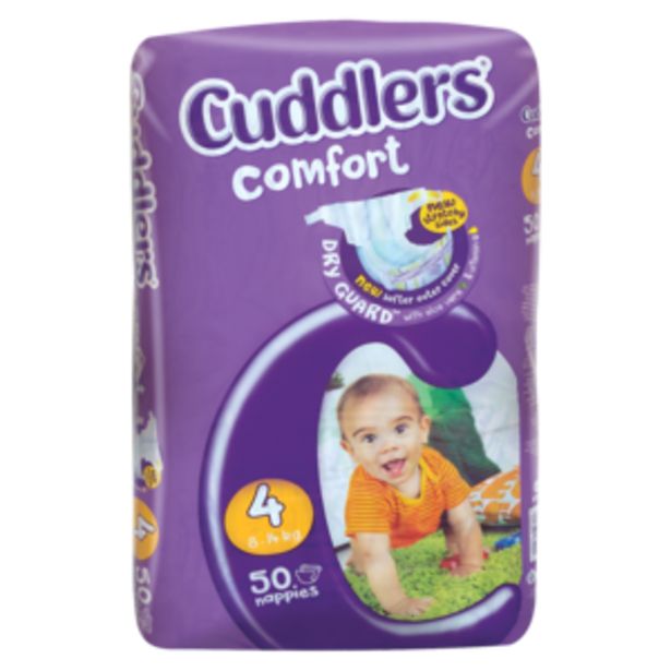 Cuddlers Comfort Size 4 Diapers 50 Pack offers at R 139,99