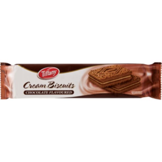 Tiffany Chocolate Flavoured Cream Biscuits 90g offers at R 5,99