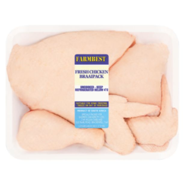 Farmbest Fresh Chicken Braai Pack 5 Piece Per kg offers at R 45,99