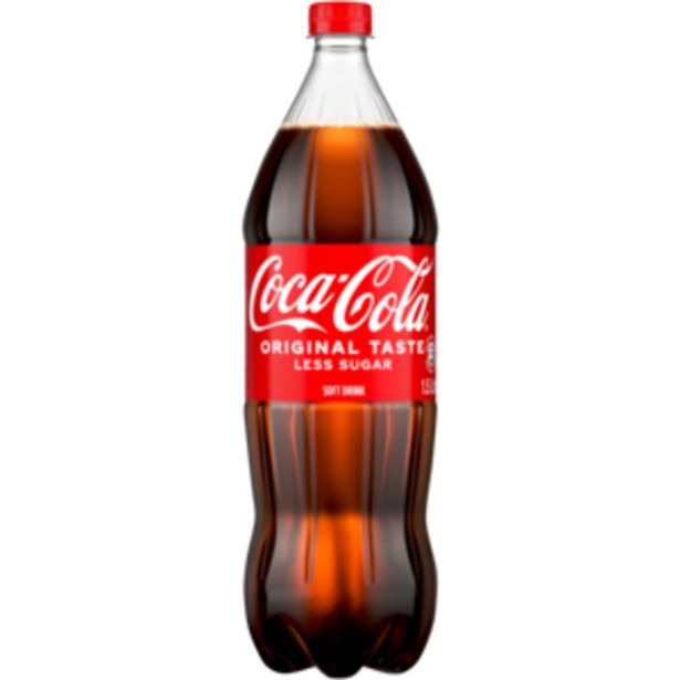 Coca-Cola Original Taste Less Sugar Soft Drink Bottle 1.5L offers at R 16,99