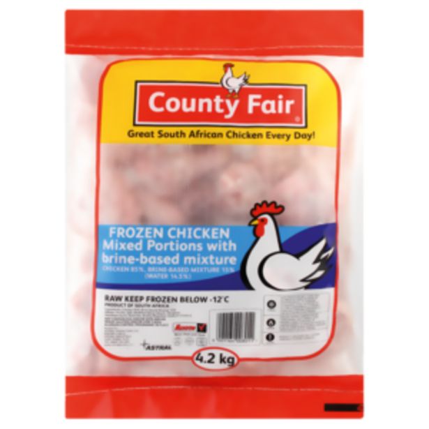 County Fair Frozen Chicken Mixed Portions With Brine Based Mixture 4.2kg offers at R 159,99