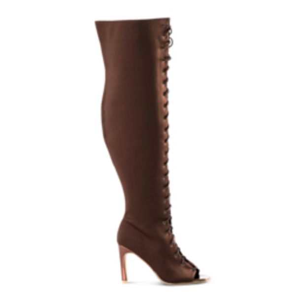 Women's Brown Knee High Lace Up Boot offers at R 359,99