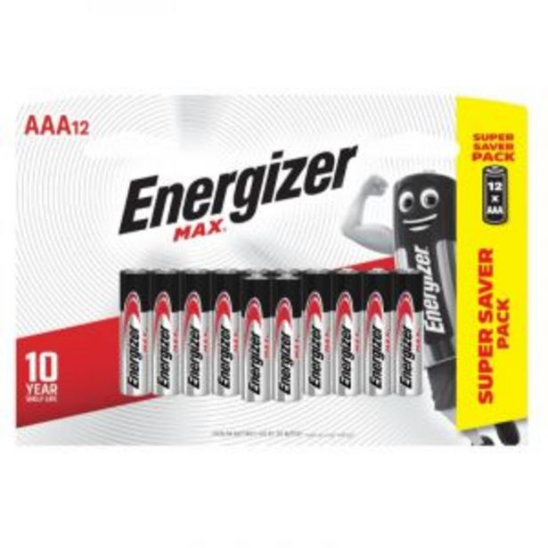 Energizer MAX Batteries, AAA, 12 Pieces offers at R 99