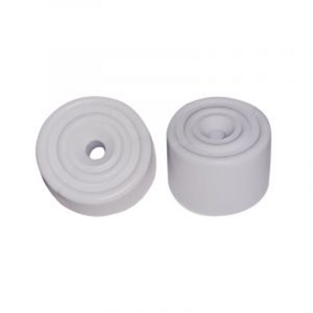 Door Stop, Round, White PVC, 2 Pieces offers at R 10