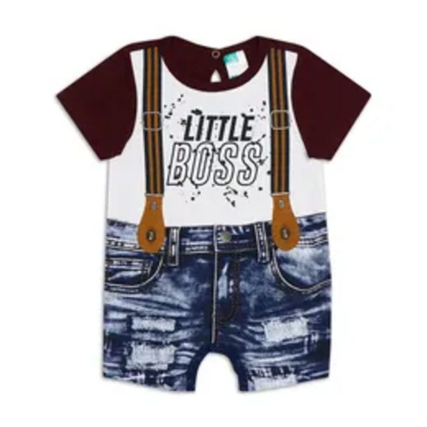 Little boss dungaree romper burgundy offers at R 44,95