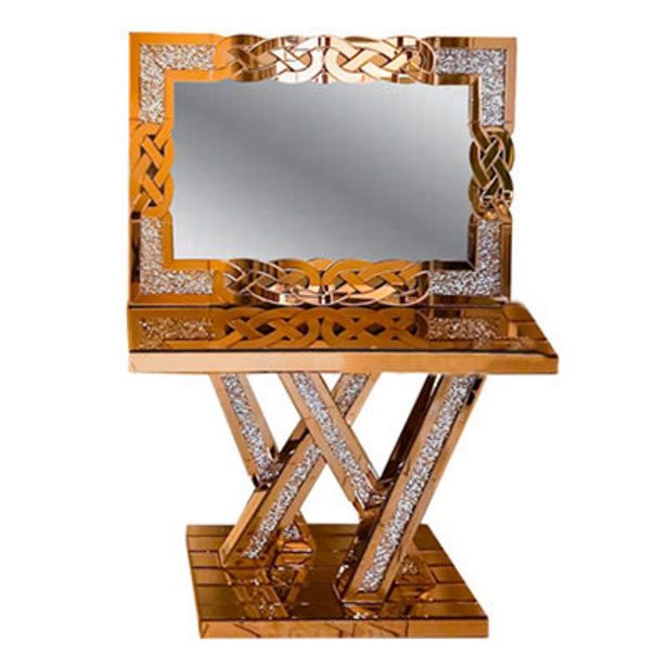 Glass Console Table & Crushed Diamond Mirror offers at R 8999