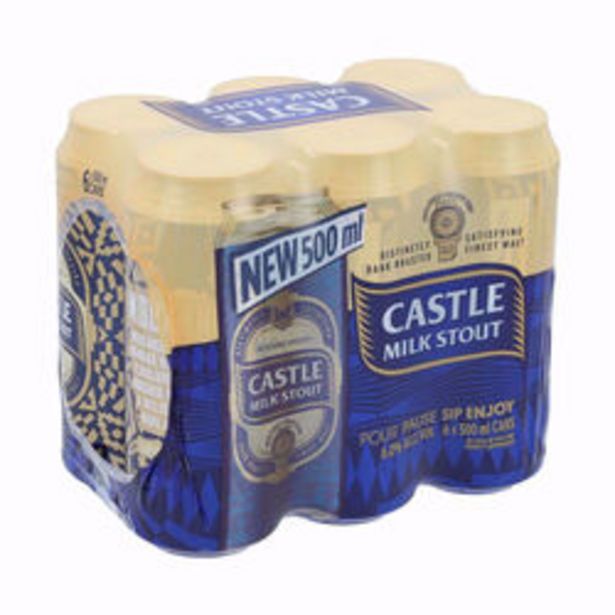 Castle Milk Stout Can (6 X 500ml) offers at R 94,99 in Liquor City