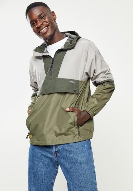 Pop over jacket colourblock-jeepo - khaki offers at R 1299 in Superbalist