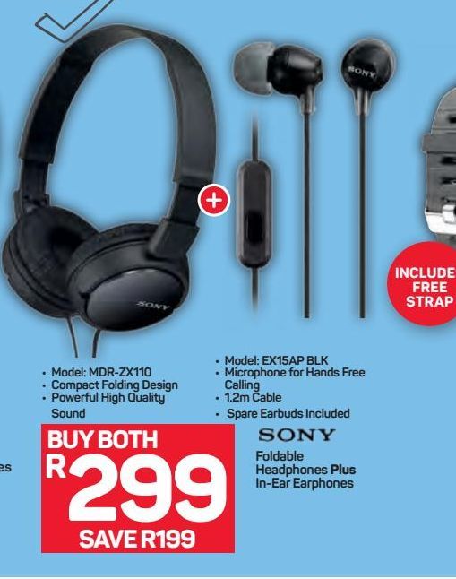 Sony Headphones offers at R 299