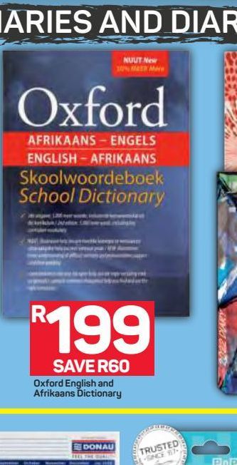 Oxford English-Afrikaans Dictionary offers at R 199