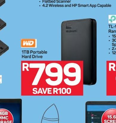 WD 1TB Portable Hard Drive  offers at R 799