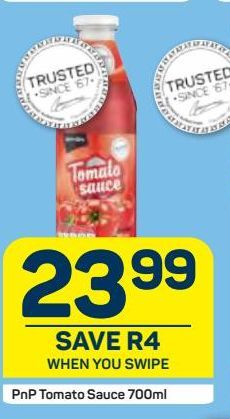 PnP tomato sauce offers at R 23,99