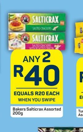 Bakers Salticrax Salted Crackers 2 offers at R 40