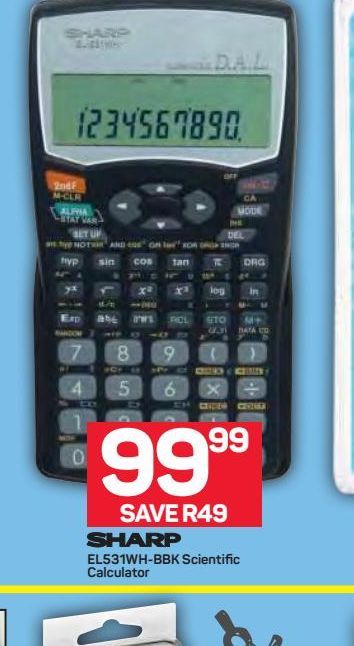 Sharp Calculator offers at R 99,99