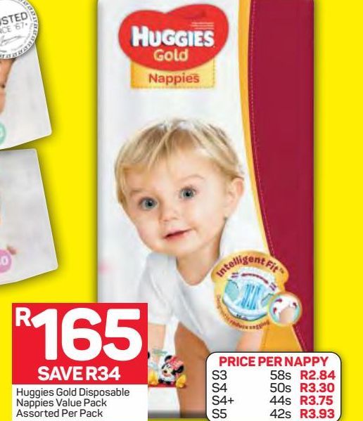 Huggies Disposable Nappies offers at R 165