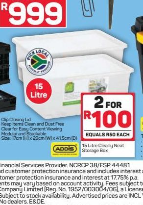 Addis Storage Box 2 offers at R 100