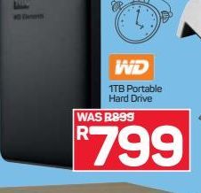 WD 1TB Portable Hard Drive  offers at R 799