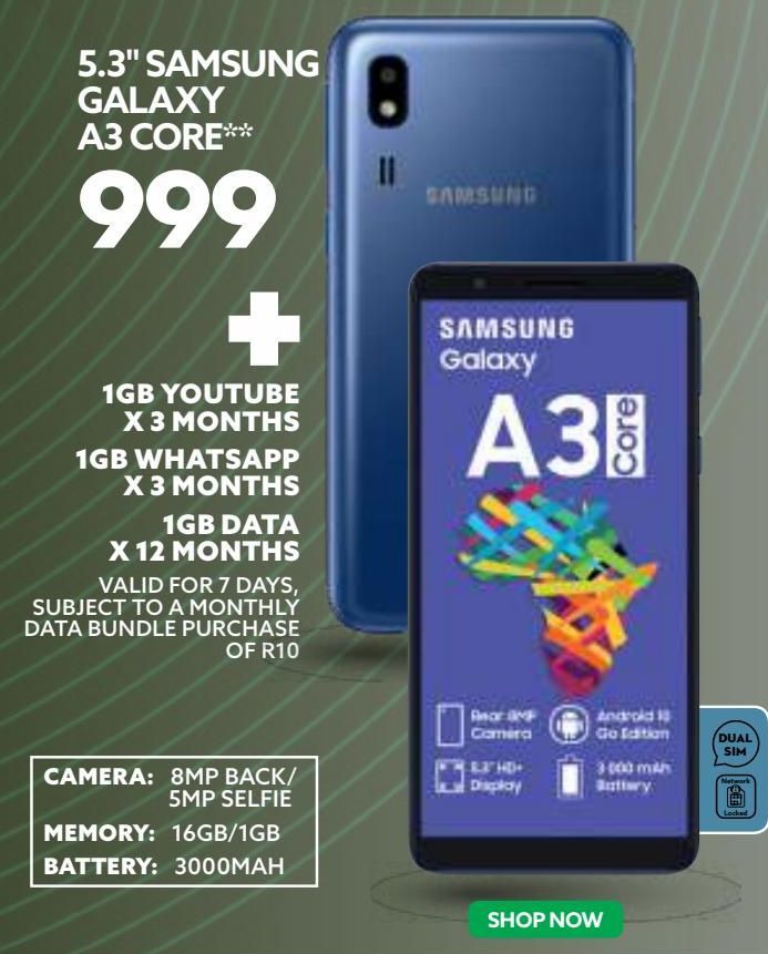 Smartphones Samsung offers at R 999