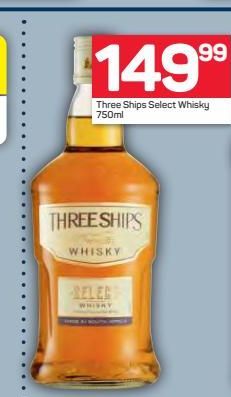 Three Ships Whisky offers at R 149,99