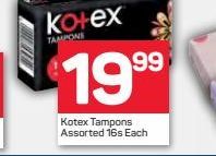 Kotex Tampons offers at R 19,99