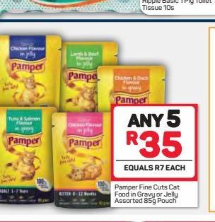 Pamper Cat Food 5 offers at R 35