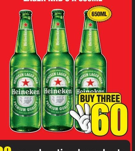 Heineken Beer 3 offers at R 60