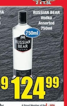 Russian Bear Vodka  offers at R 124,99