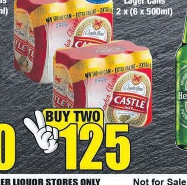 CASTLE Lager 2 offers at R 125