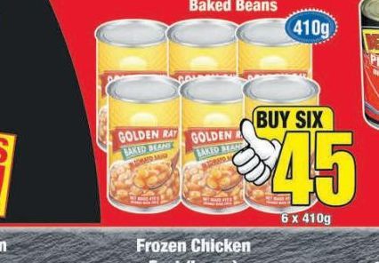 Golden Ray Baked Beans 6 offers at R 45