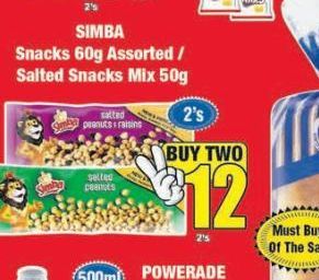 Simba Snacks 2 offers at R 12